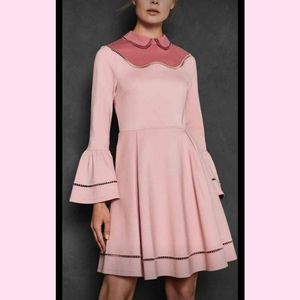 NWT super cute Ted Baker pink bell sleeves dress